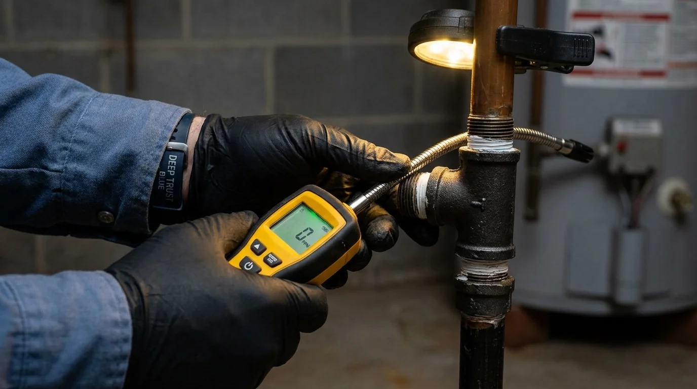 Gas leak detection with electronic sniffer by Johns Plumbing LLC in Porterdale